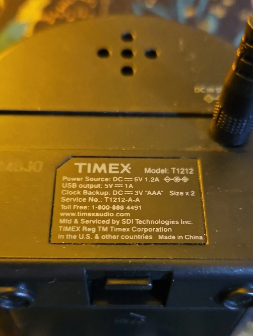 Timex Dual Digital Alarm Clock T1212 USB Charger Mirror Finish Green LED